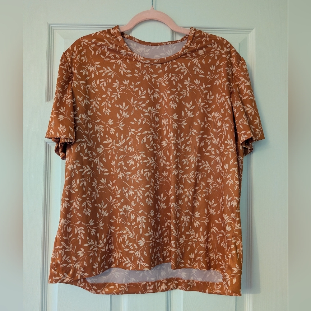 Floral Print Women's Top - Brown